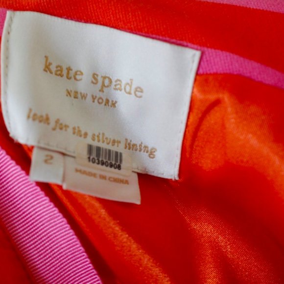 Kate Spade Jillian Pink Orange Stripe Bow Dress XS - Picture 6 of 7